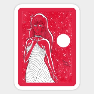 Red Sun Girl Sticker